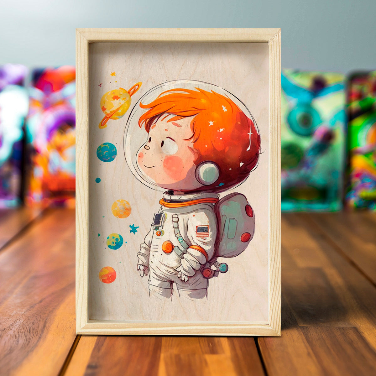Astronaut Kids Wall Art – Personalized Space Scene