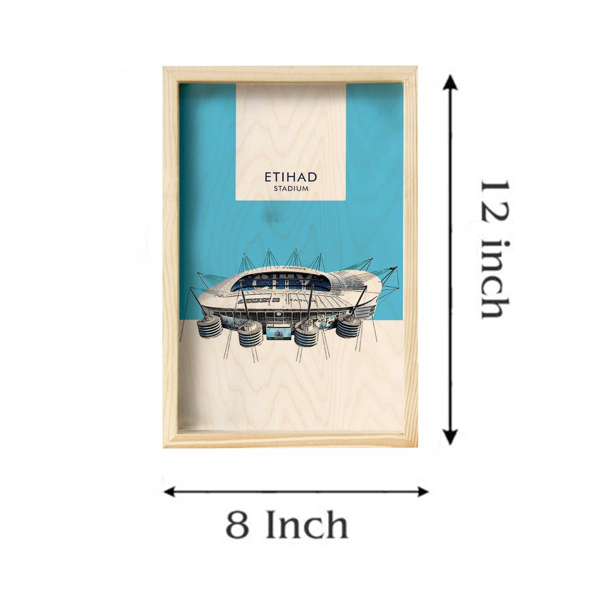 Etihad Stadium Wall Art – 3D Wooden Man City Tribute