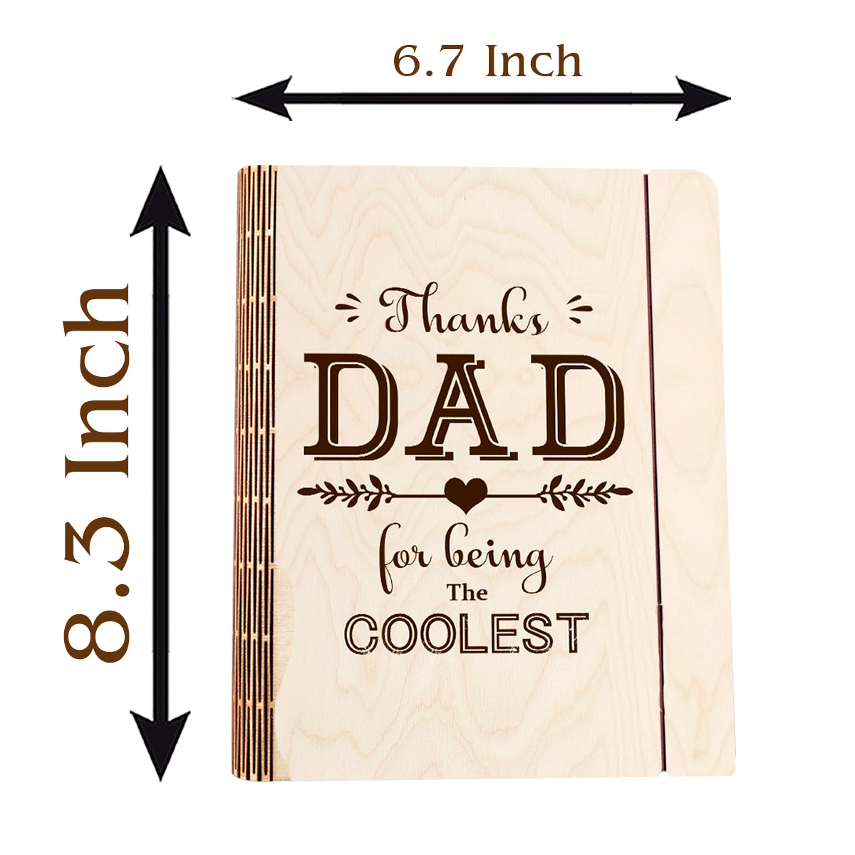 Father's Day Wooden Notebook – Personalized Dad Quote