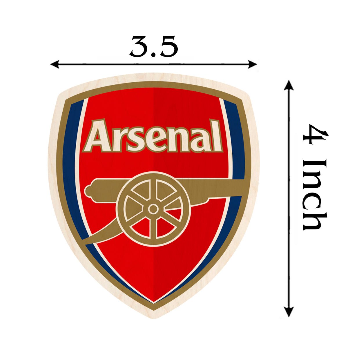 Arsenal Crest Fridge Magnet – Gold Cannon Wood Design - Sblossom