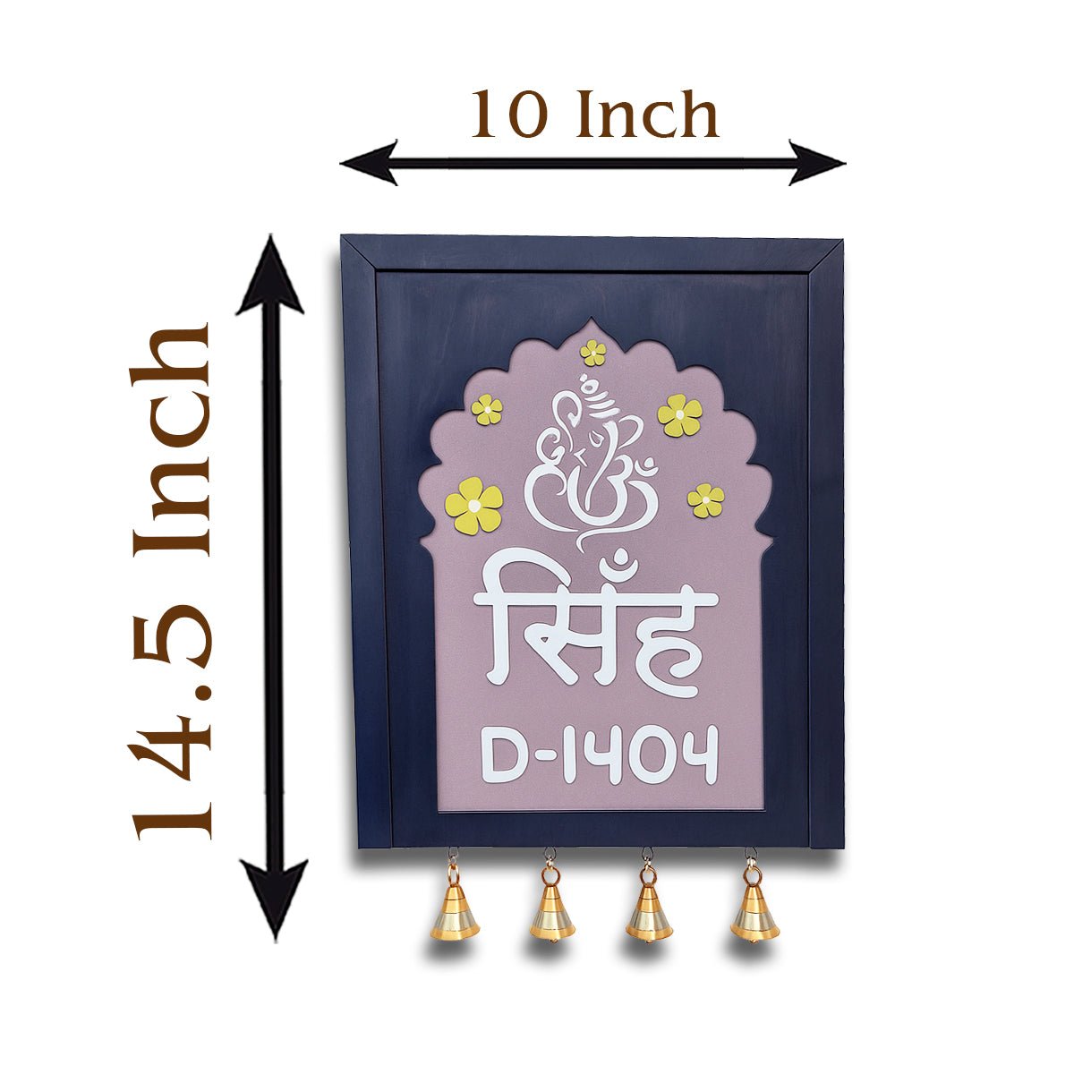 Bell-Drop Name Plate for Home in Hindi - Sblossom