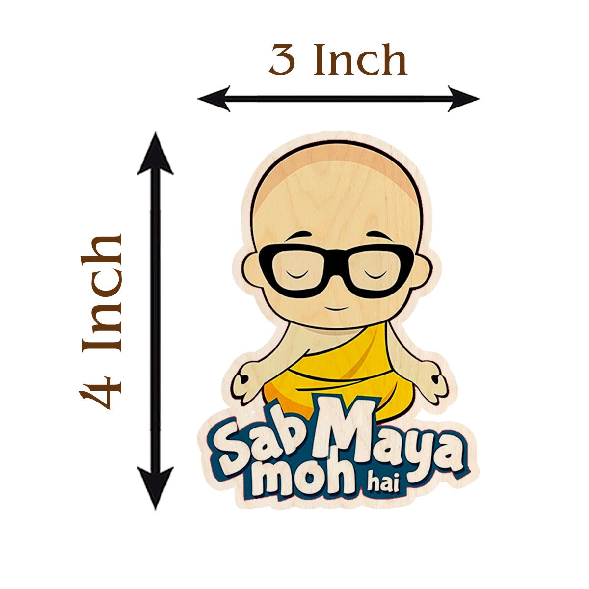 Buddha Quote Fridge Magnet – Hindi Cartoon Wood Design - Sblossom