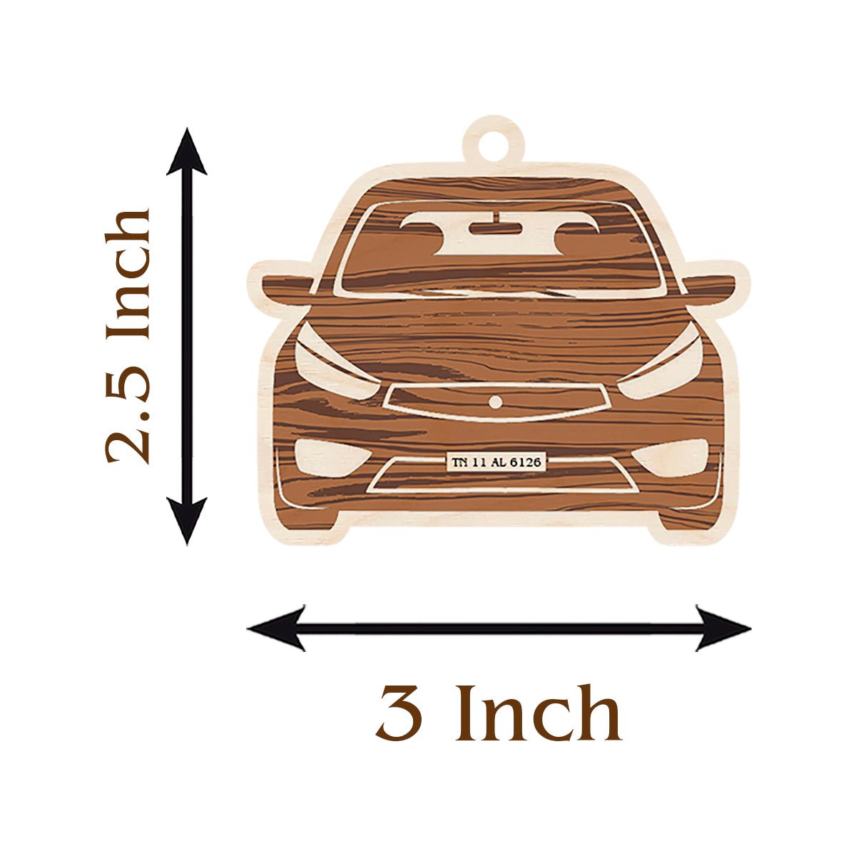 Car Keychain with Number Plate – Wooden Custom Design - Sblossom