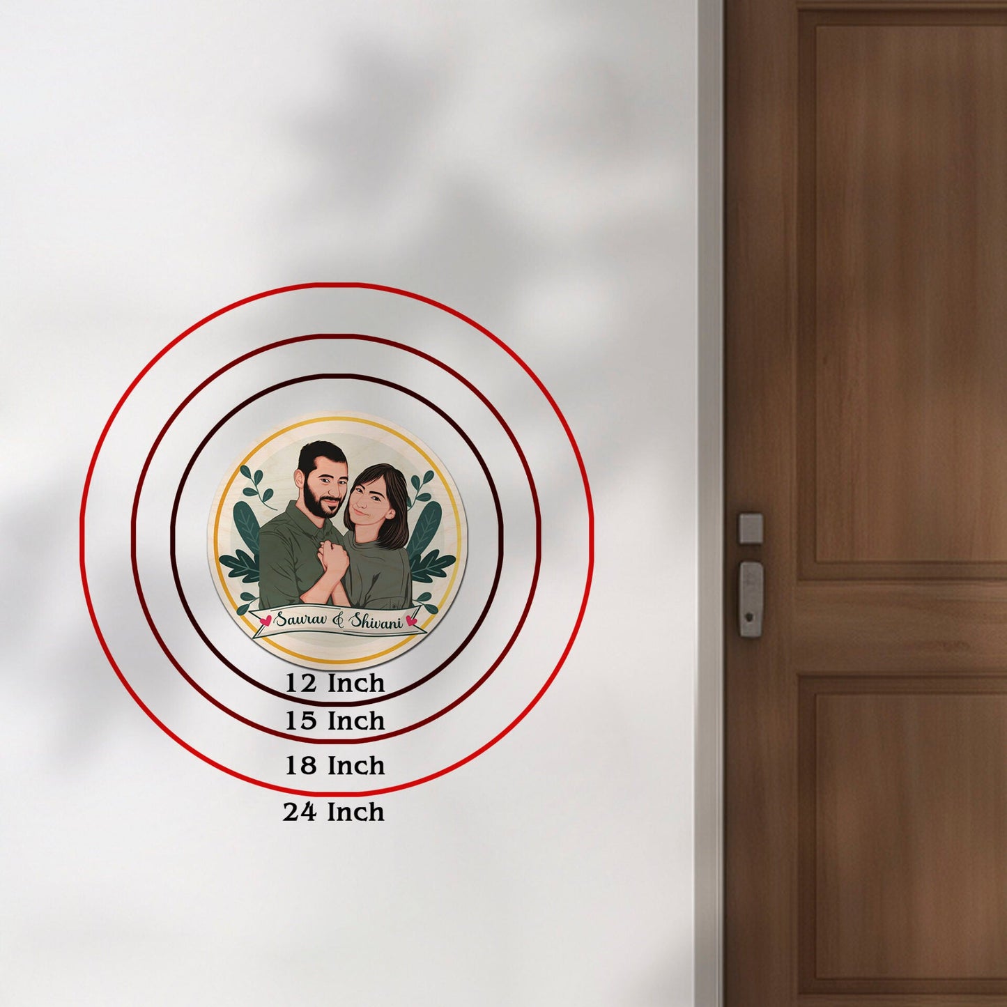 Caricature Couple Name Plate – Cartoon Portrait Ring - Sblossom