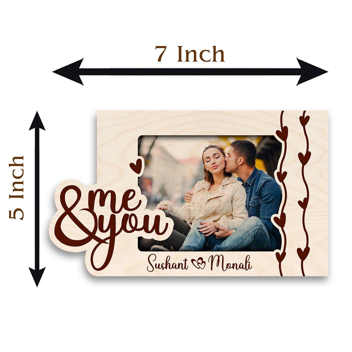 Couple Photo Frame for Table in Wood with Personalized Picture - Sblossom