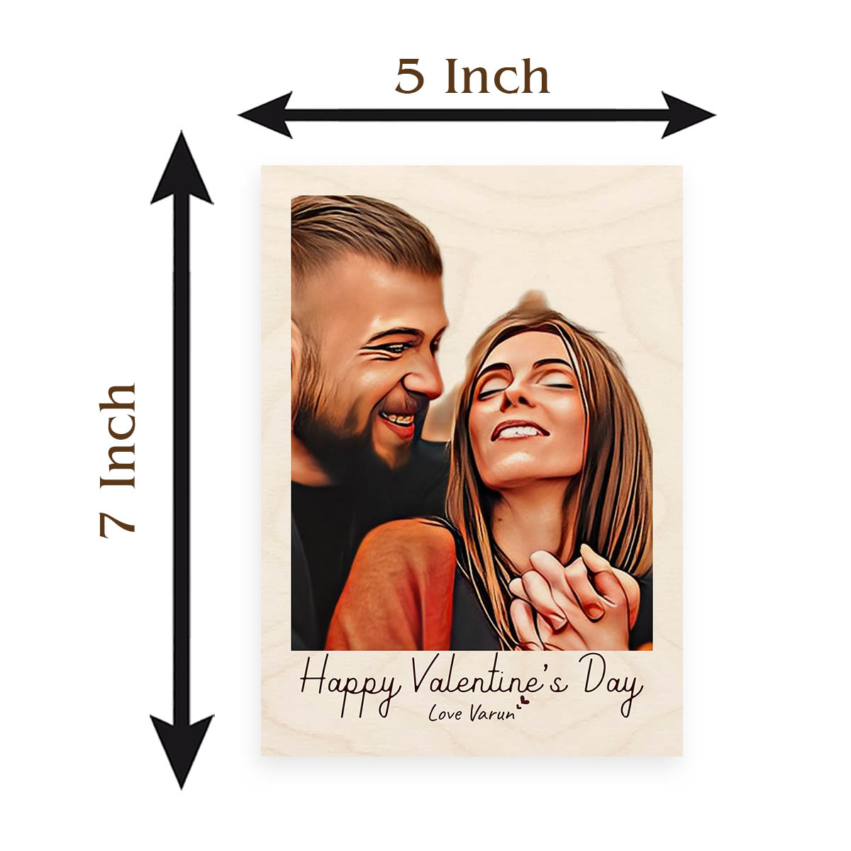 Couple Valentine Table Print on Wood – Photo with Stand - Sblossom
