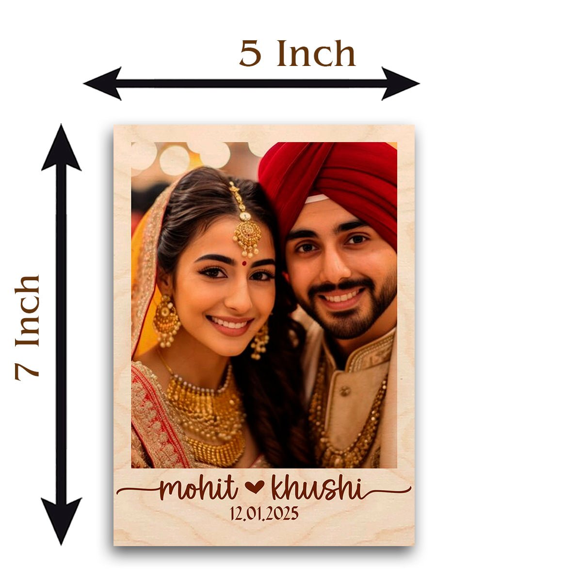 Couple Wood Print Miniature with Personalized Photo Keepsake - Sblossom