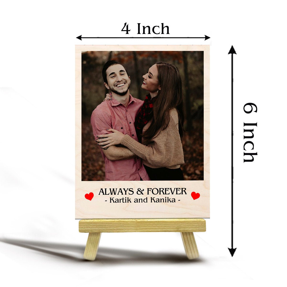 Custom Text Photo Wood Print with Personalized Picture and Words - Sblossom