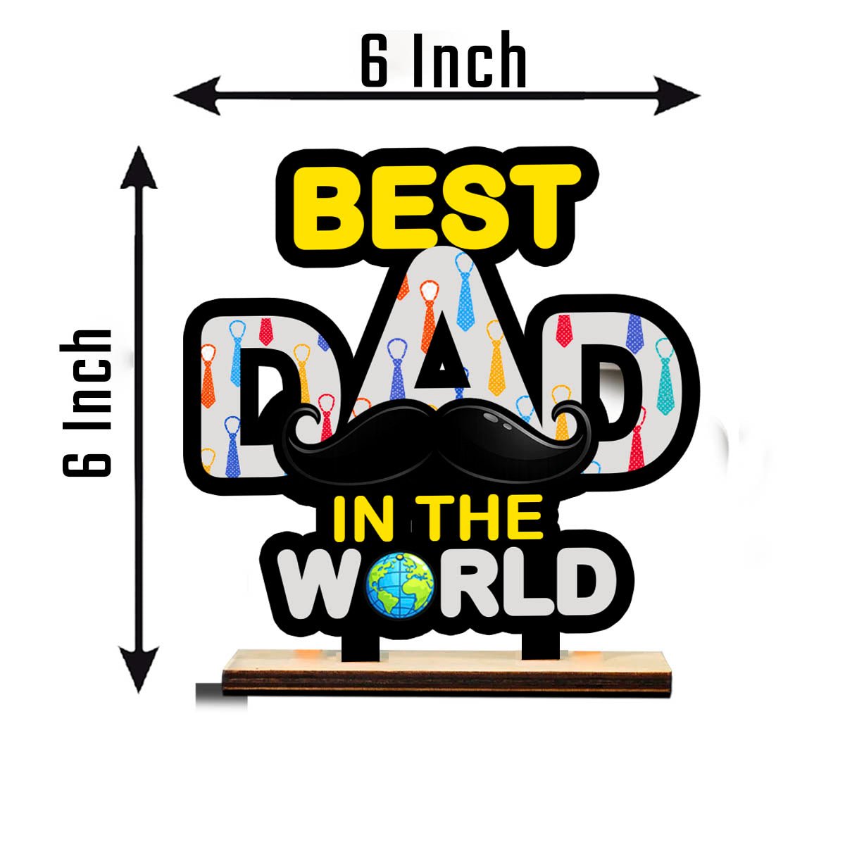 Dad Tabletop Wood Gift – Best Dad in the World Cutout - Sblossom