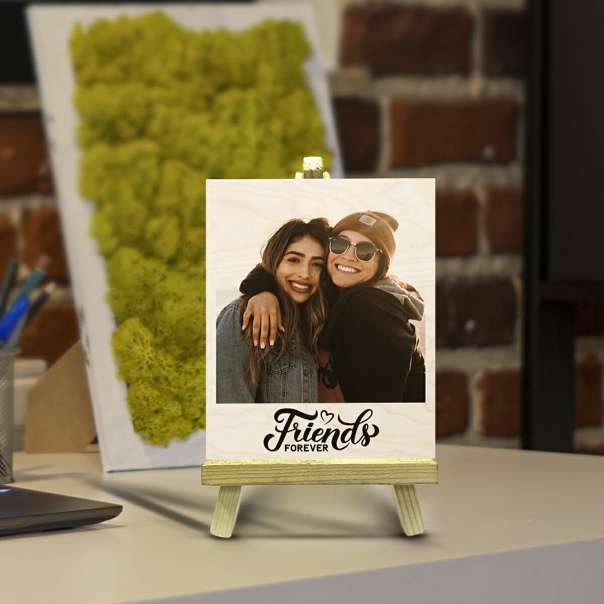 Friend Forever Wood Print with Stand – Personalized Photo - Sblossom