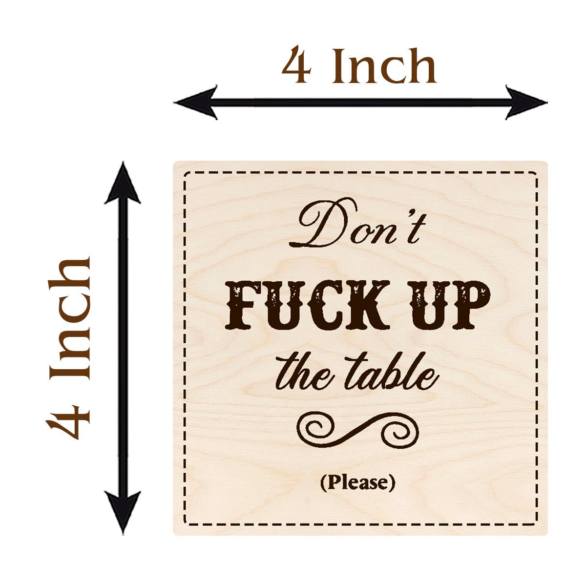Funny Quote Wooden Coasters – Square Home Bar Set - Sblossom