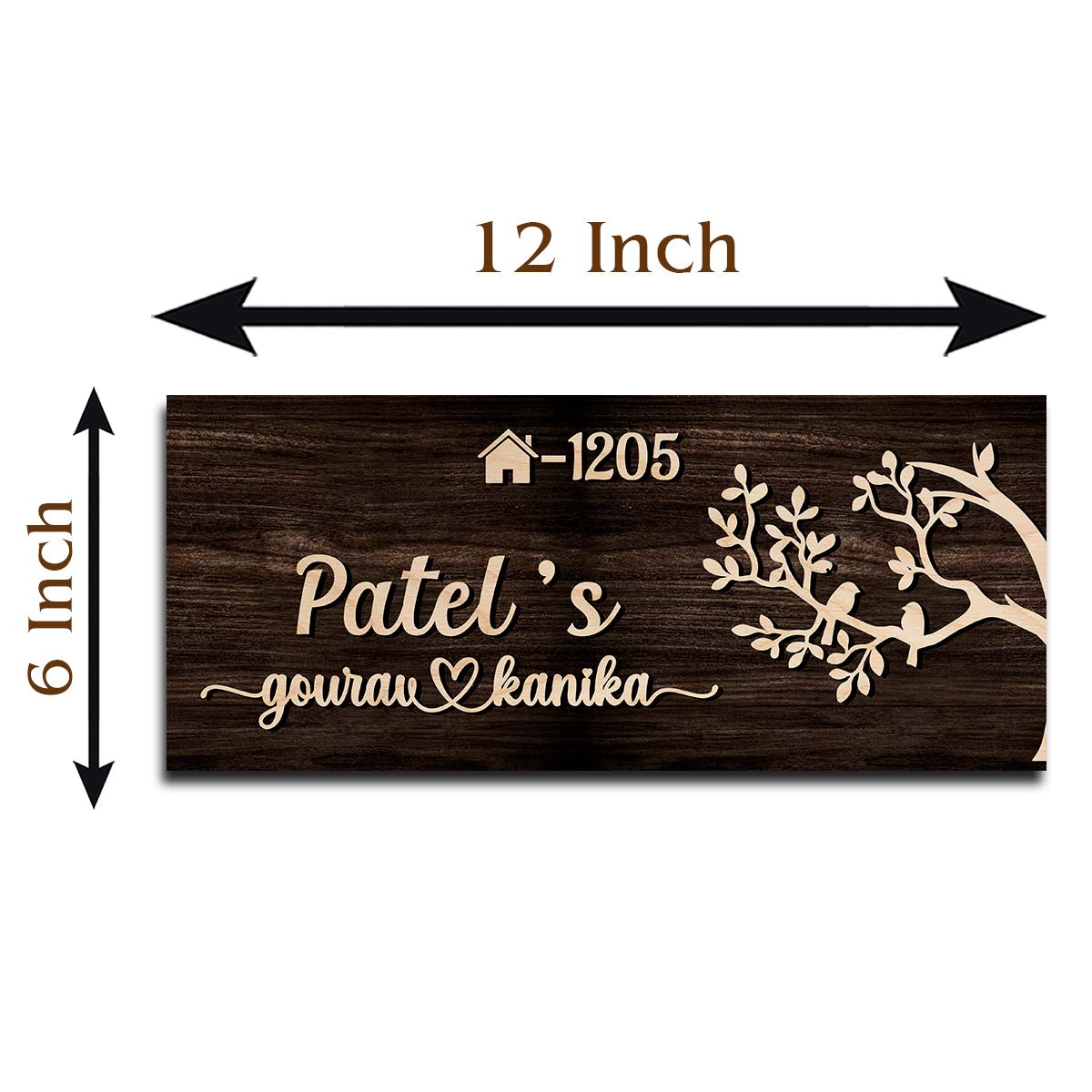 Handmade Nameplate Design – Couple with Birds in 3D - Sblossom