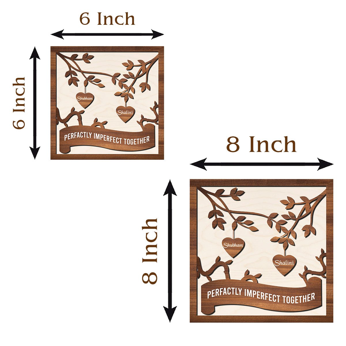 Heart Sign Wood Print – Personalized Couple Names - Sblossom