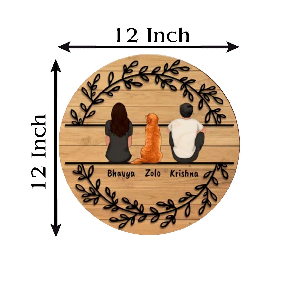 Leaf-Wreath House Name Board for Main Door – Round - Sblossom