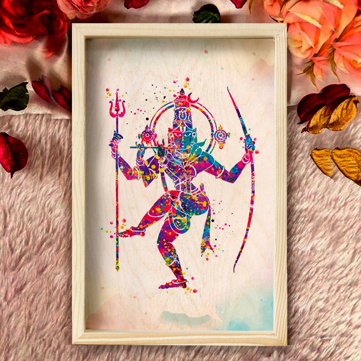 Lord Shiva Wall Art for Home Decor – Wooden Frame - Sblossom