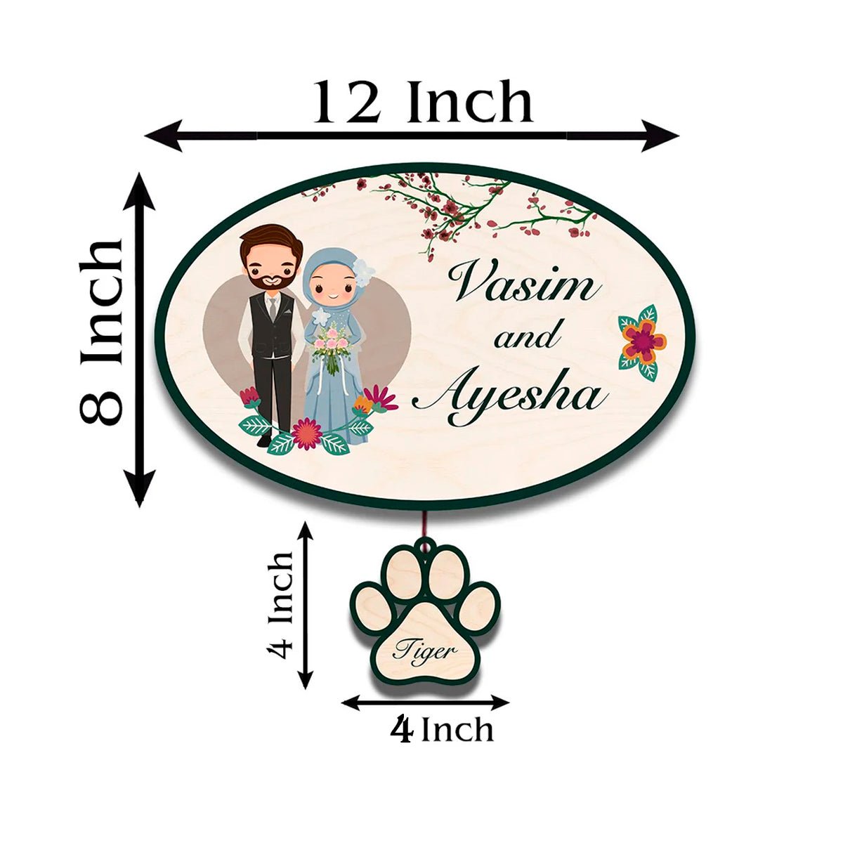 Muslim-Couple Name Plate for Home – Paw-Drop - Sblossom