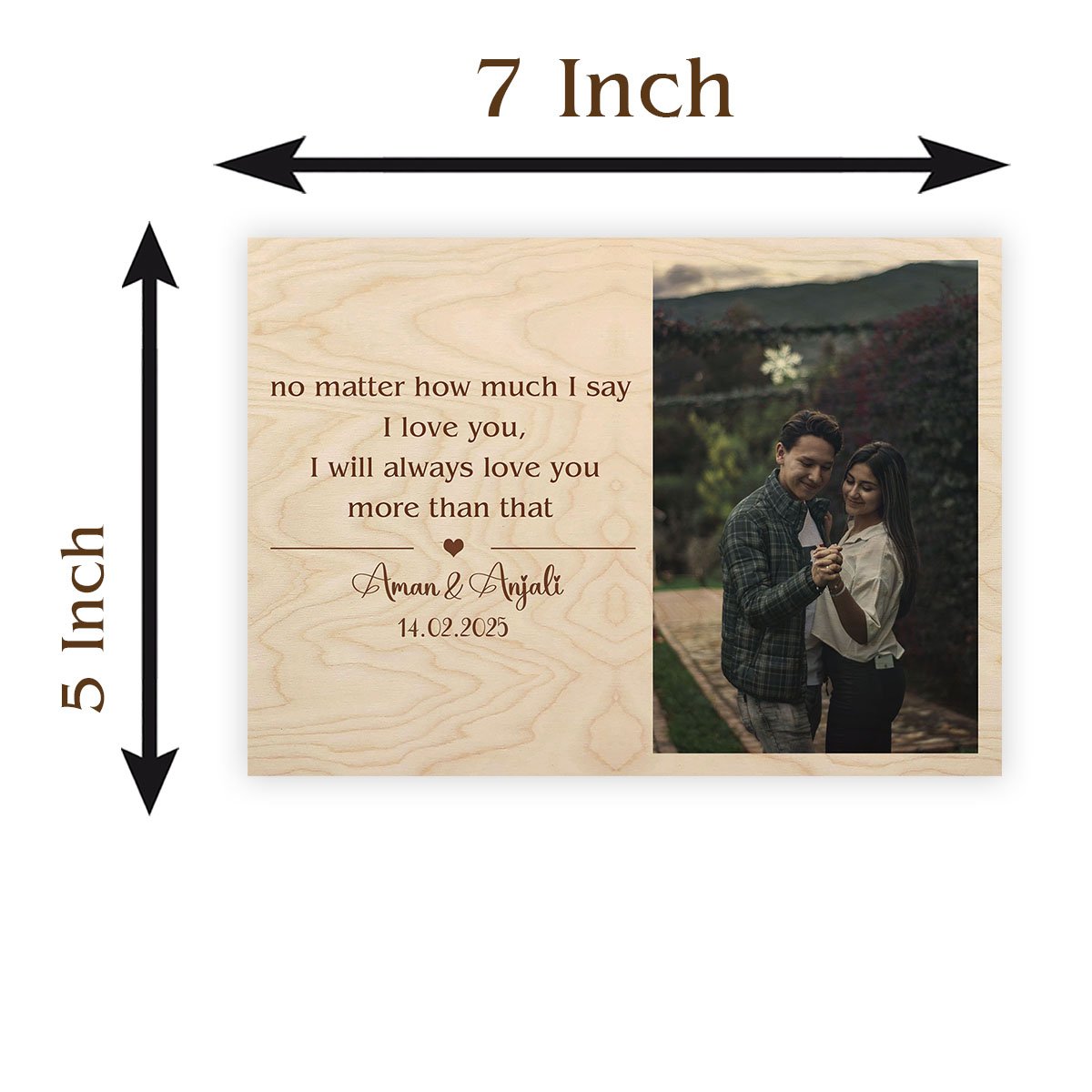 Photo Frame with Message on Wood and Personalized Picture - Sblossom