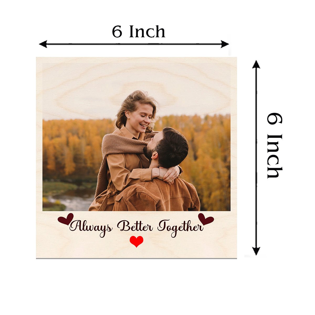 Photo on Wood Plank with Personalized Print and Natural Finish - Sblossom