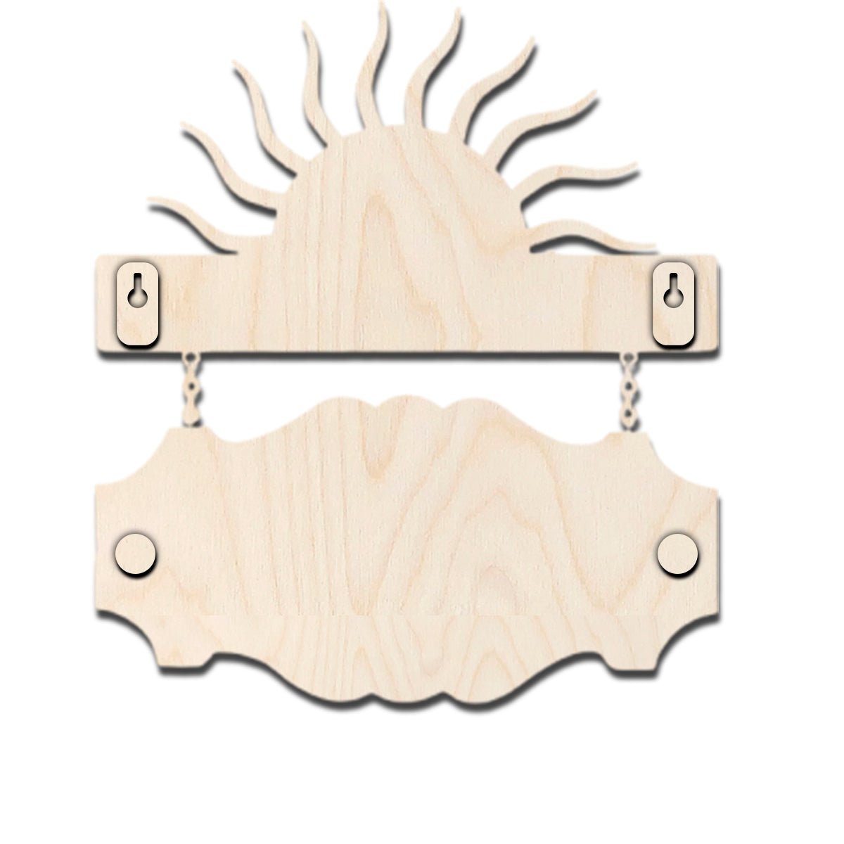 Sun-Ray Wood Name Plate for House - Sblossom