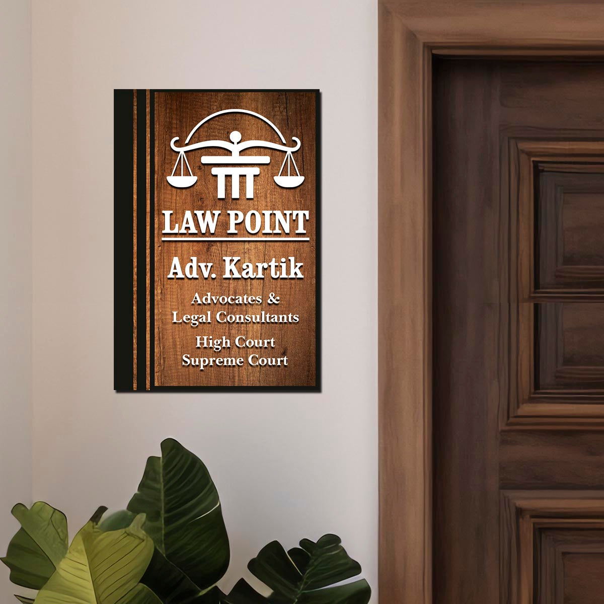 Advocate name plate for office door - Sblossom