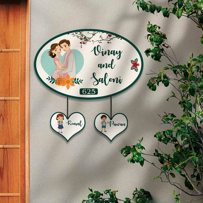 Bungalow Name Plate Design – Family with Lower Tag