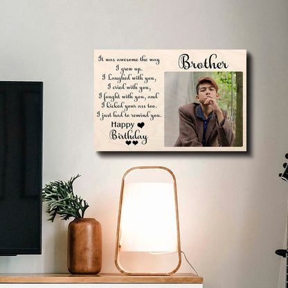 Happy Birthday Brother Wood Print – Personalized Photo