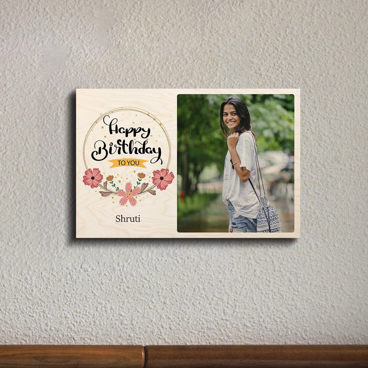 Birthday Wood Print Gift – Photo with Balloon Design