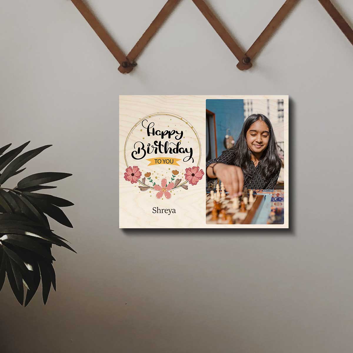 Birthday Wood Print Gift – Photo with Balloon Design