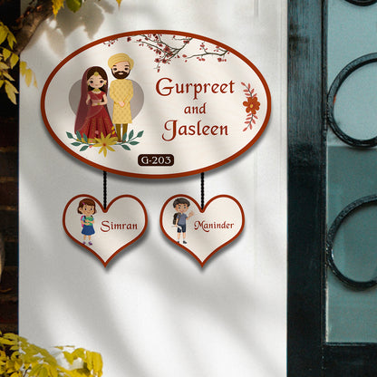 Punjabi Family Name Plate Design for Home
