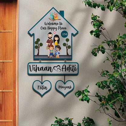 Family Name Plate – House-Shape Silhouette Set