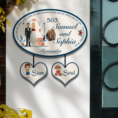 Verse-Arch Christian Couple Name Plate Design for Home