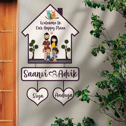 Family Name Plate – House-Shape Silhouette Set