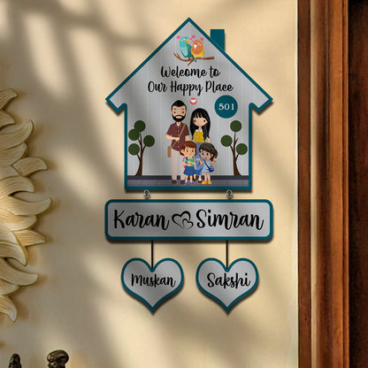 Family Name Plate – House-Shape Silhouette Set