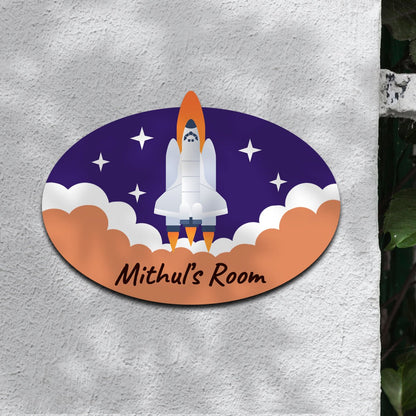 3D Kids Name Plate — Wooden Space Shuttle - Sblossom
