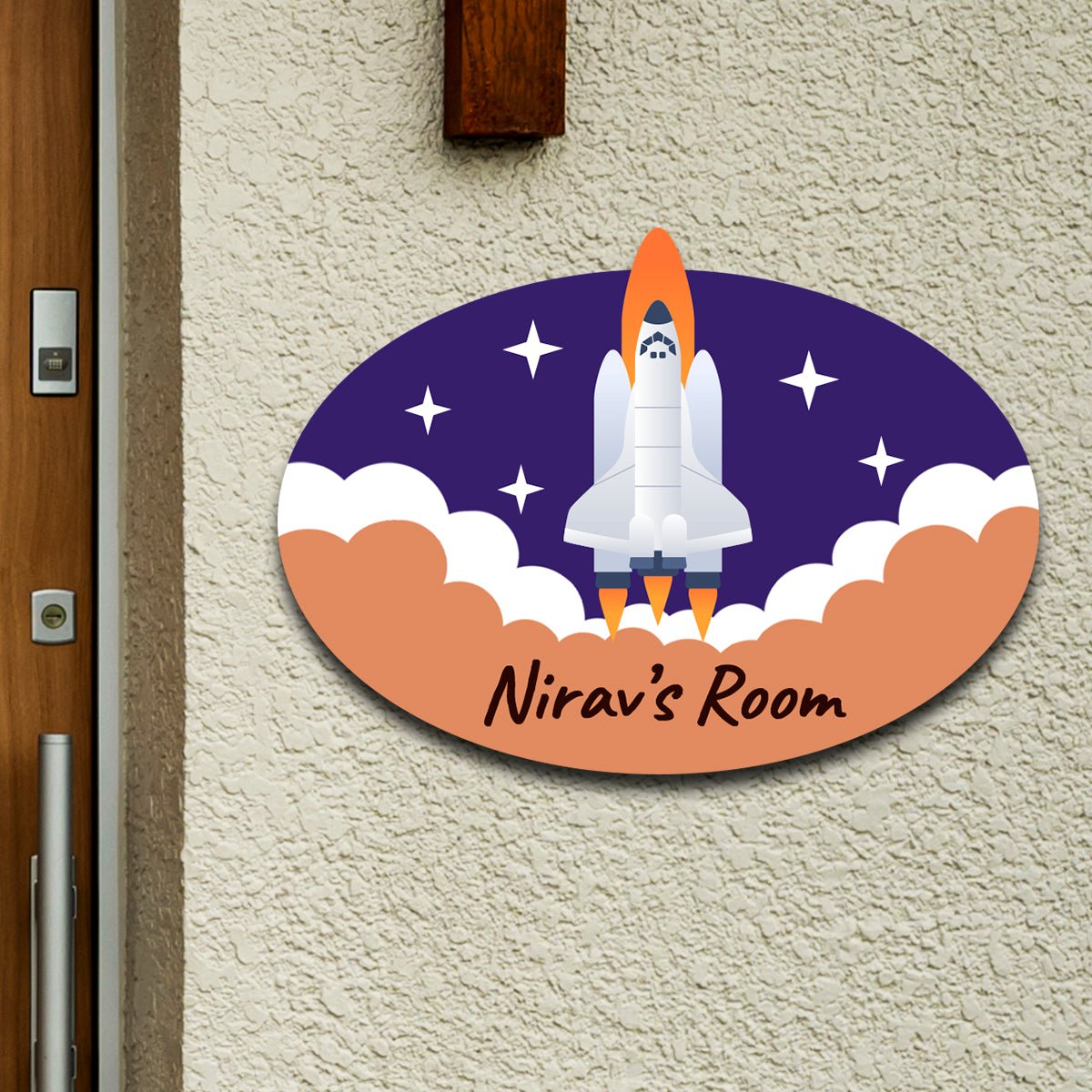 3D Kids Name Plate — Wooden Space Shuttle - Sblossom
