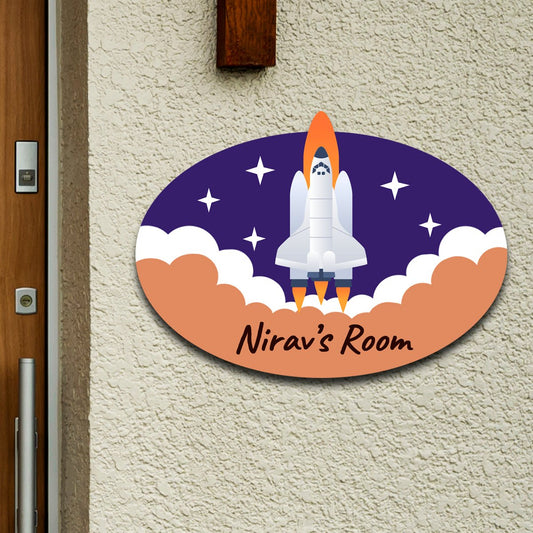 3D Kids Name Plate — Wooden Space Shuttle - Sblossom