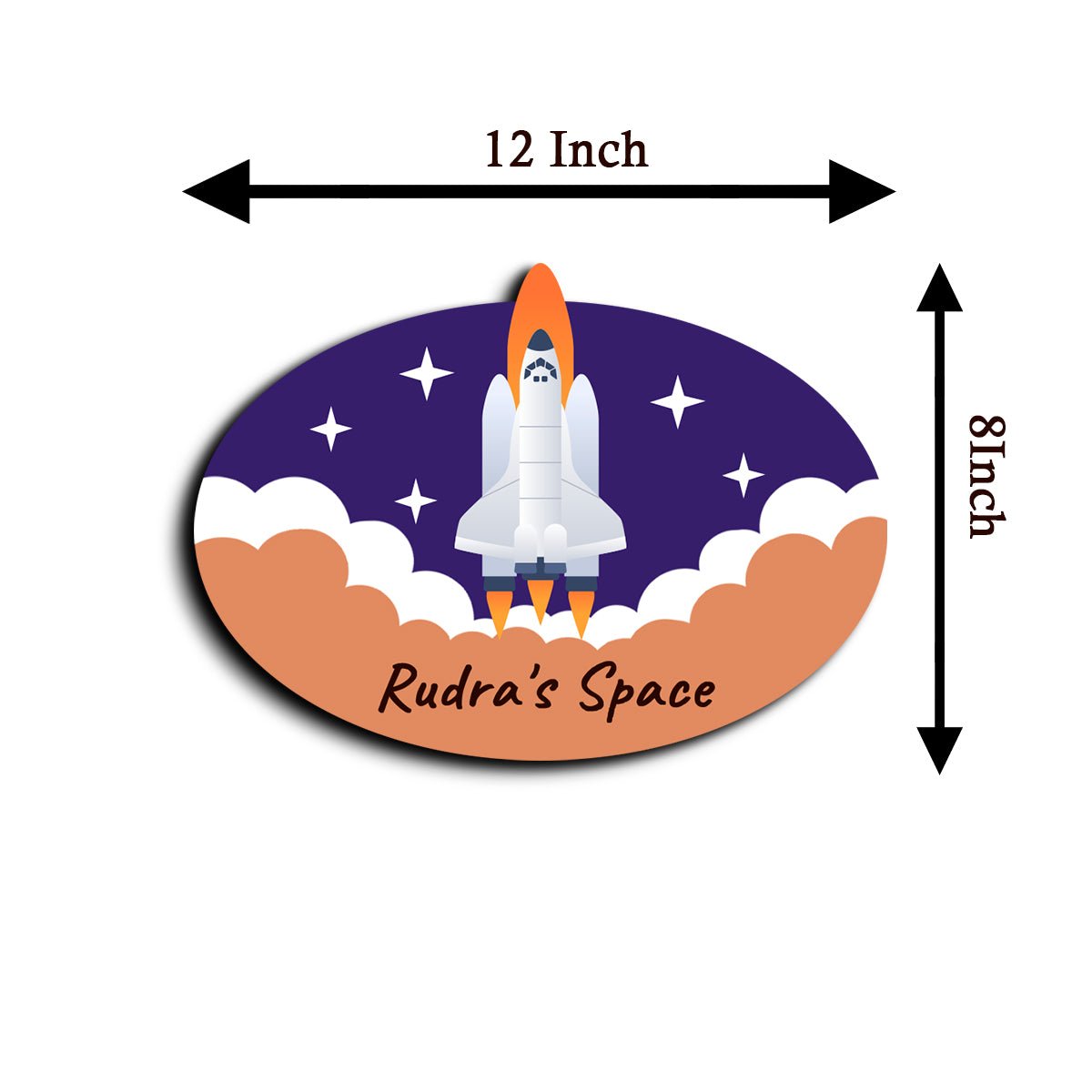 3D Kids Name Plate — Wooden Space Shuttle - Sblossom
