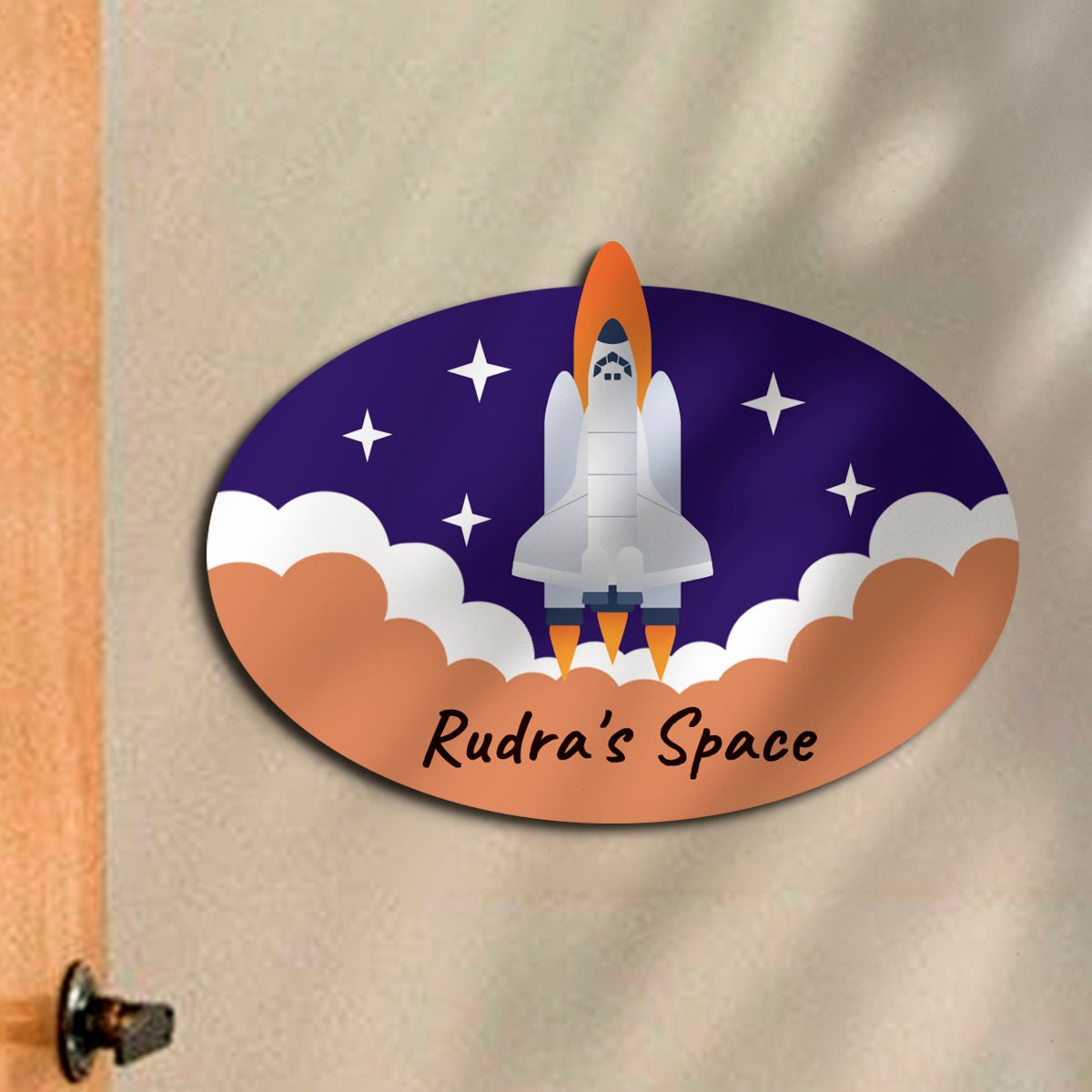 3D Kids Name Plate — Wooden Space Shuttle - Sblossom