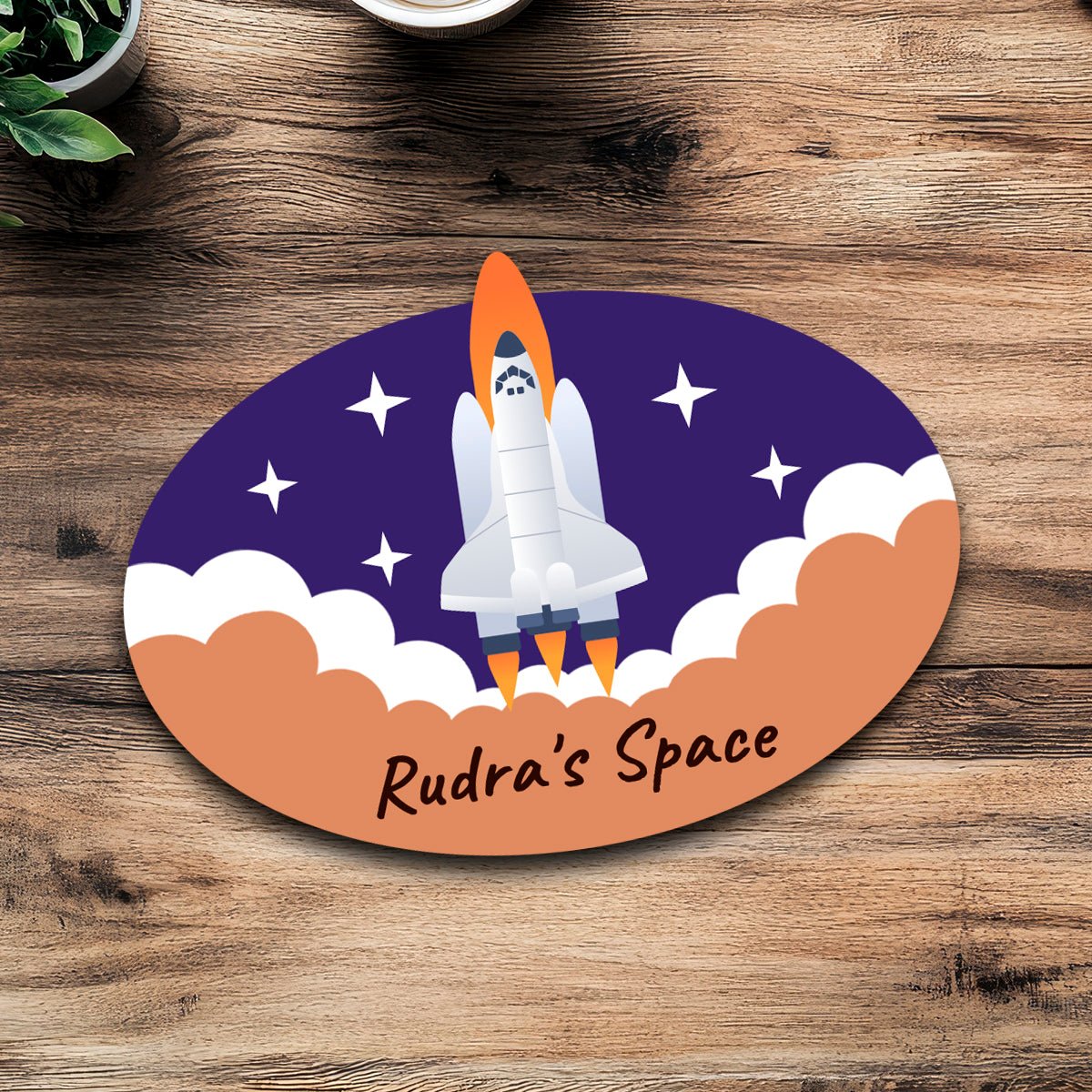 3D Kids Name Plate — Wooden Space Shuttle - Sblossom