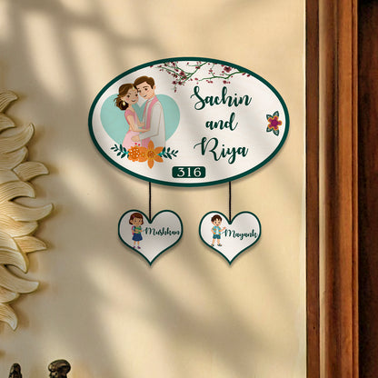 Bungalow Name Plate Design – Family with Lower Tag