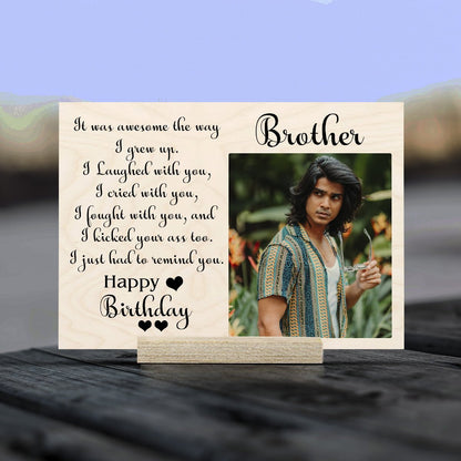 Happy Birthday Brother Wood Print – Personalized Photo