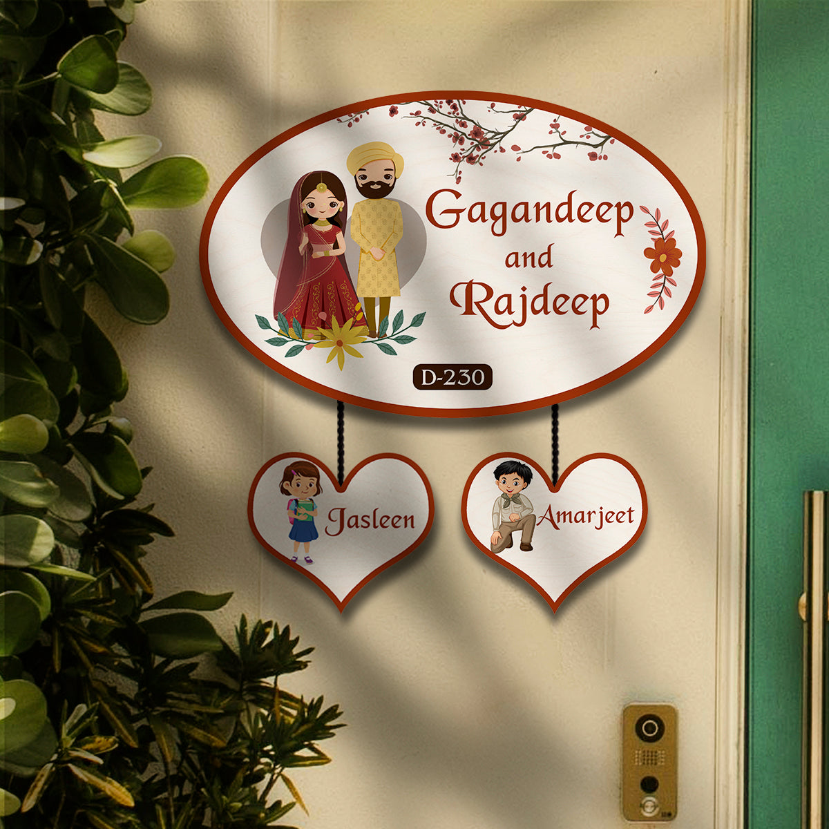 Punjabi Family Name Plate Design for Home