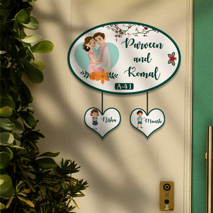 Bungalow Name Plate Design – Family with Lower Tag