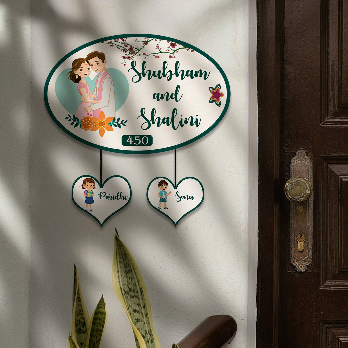 Bungalow Name Plate Design – Family with Lower Tag