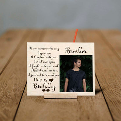 Happy Birthday Brother Wood Print – Personalized Photo