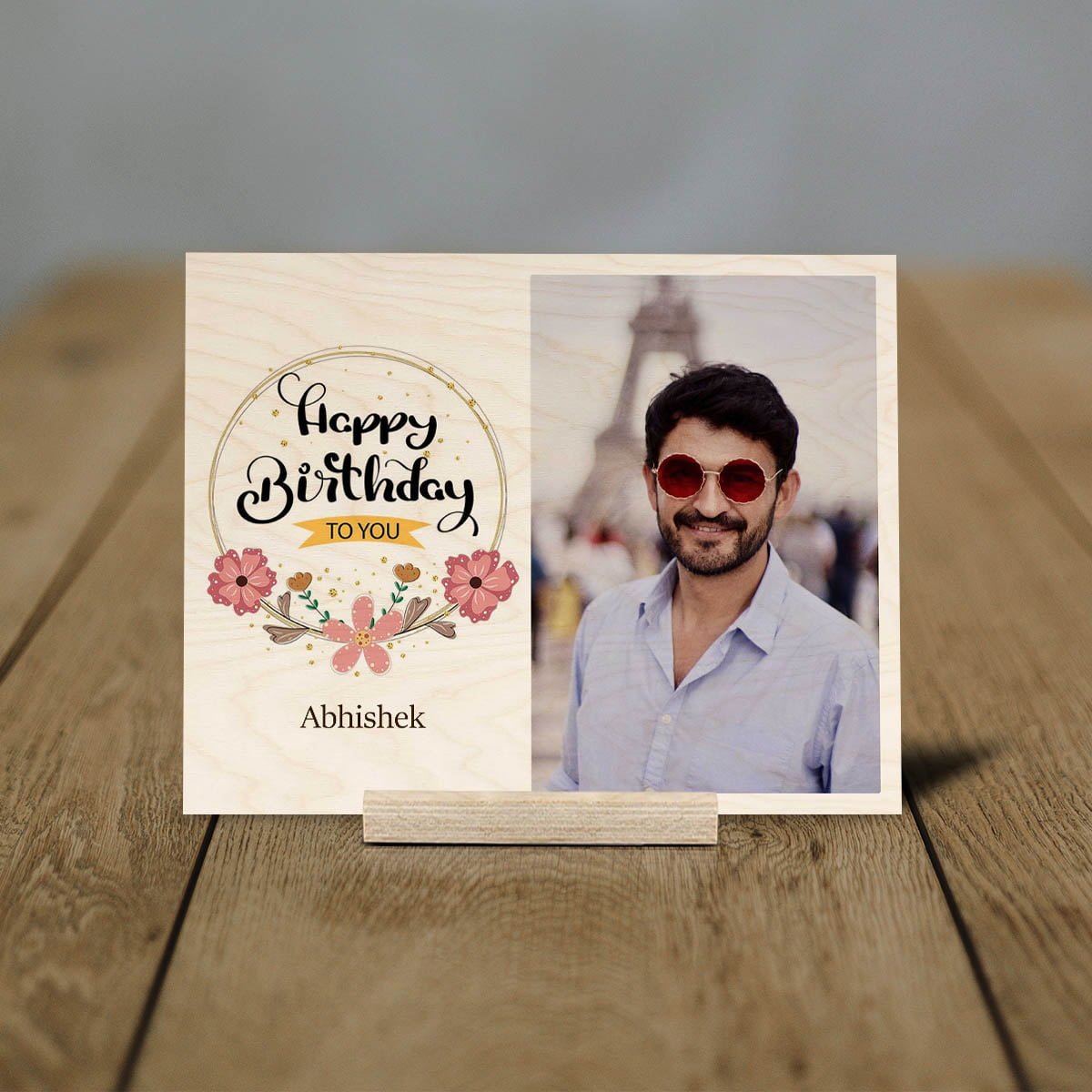 Birthday Wood Print Gift – Photo with Balloon Design