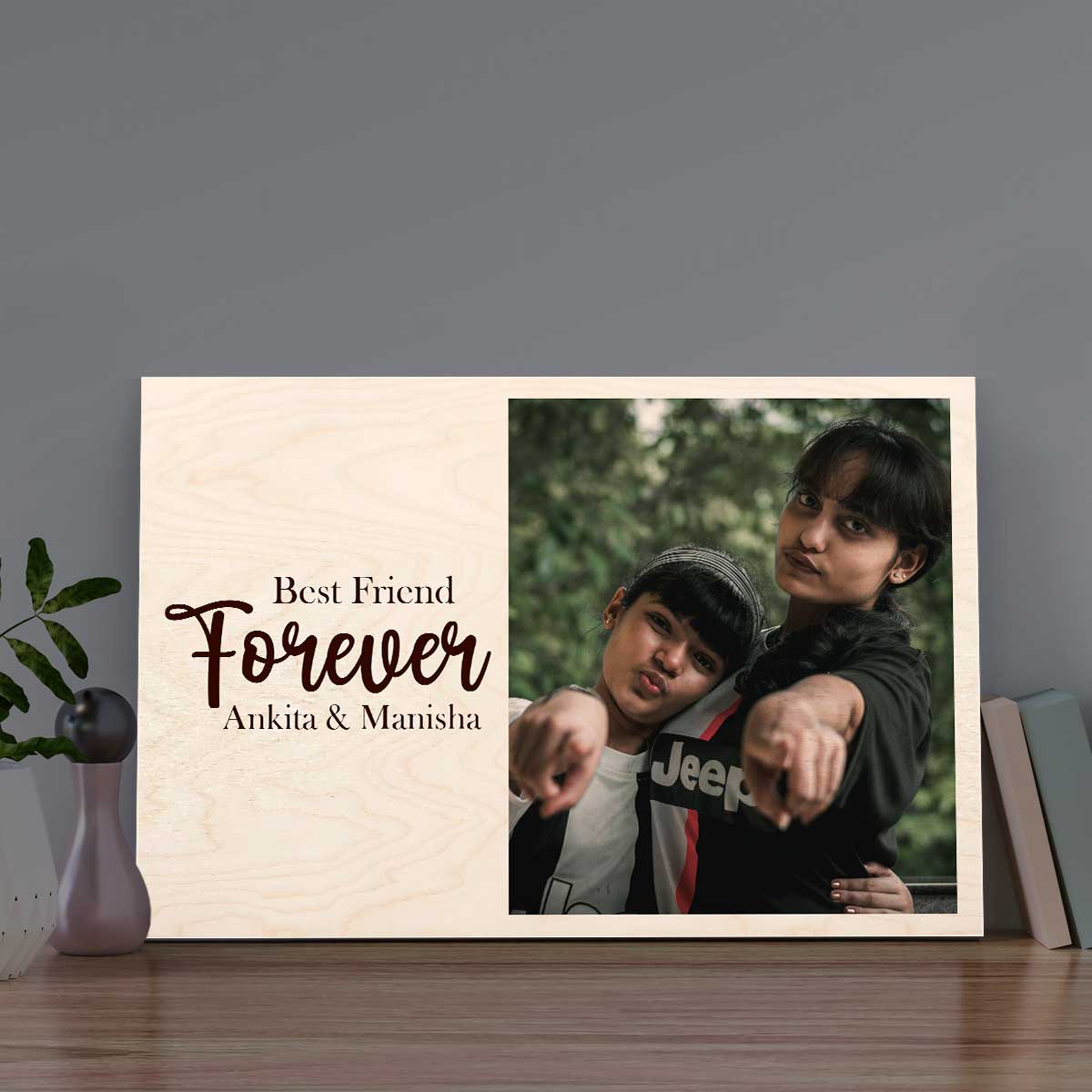Best Friend Forever Wood Print – Personalized Friends Photo