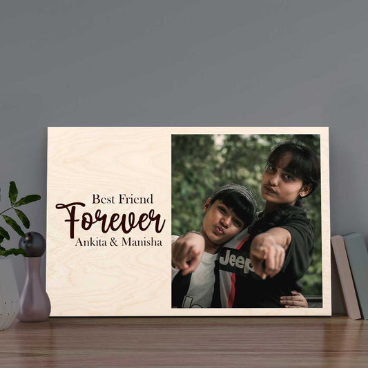 Best Friend Forever Wood Print – Personalized Friends Photo