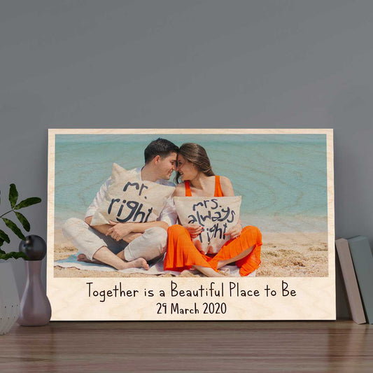 Couple Love Photo Frame in Wood – Together Theme