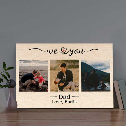 Father Son Photo Frame – We Love You Dad on Wood
